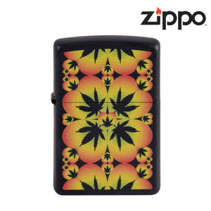 ZIPPO LIGHTER – BLACK CANNABIS PATTERN