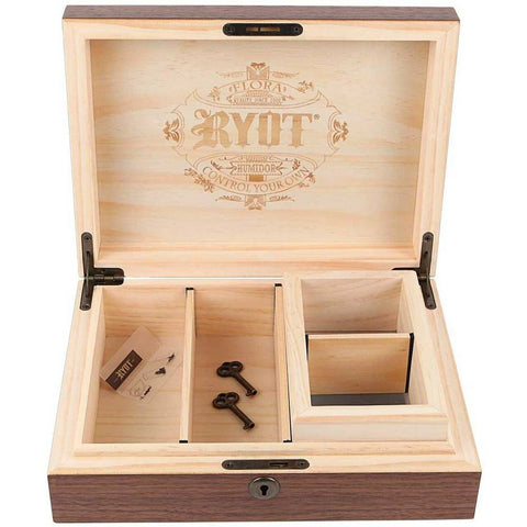 RYOT Humidor Combo Box 8" x 11" Walnut Finish