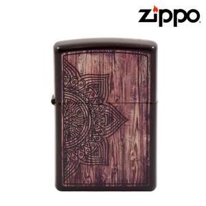 ZIPPO LIGHTER – BROWN ETCHED FLOWER