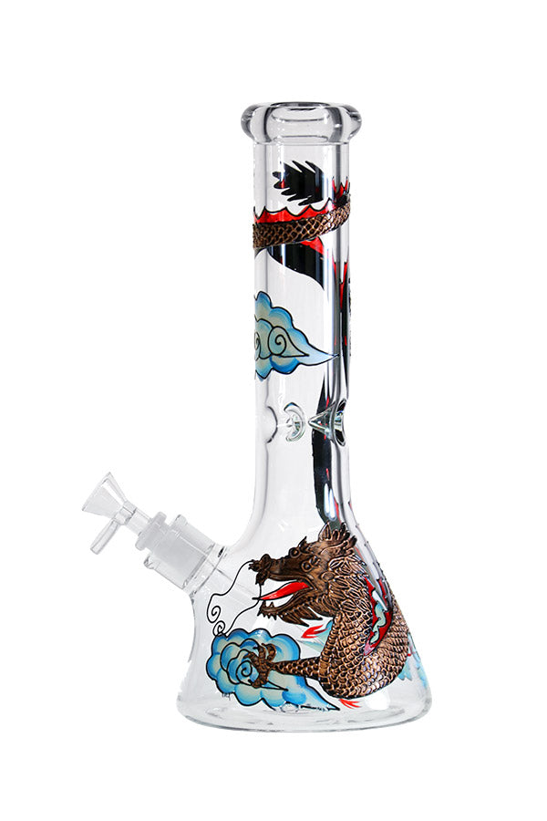 12 inch 7mm Dragon & Clouds Beaker