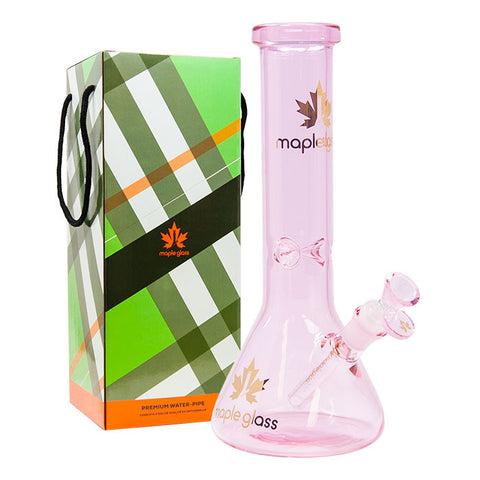 Maple Glass Pink Color Beaker Bong 12 Inches