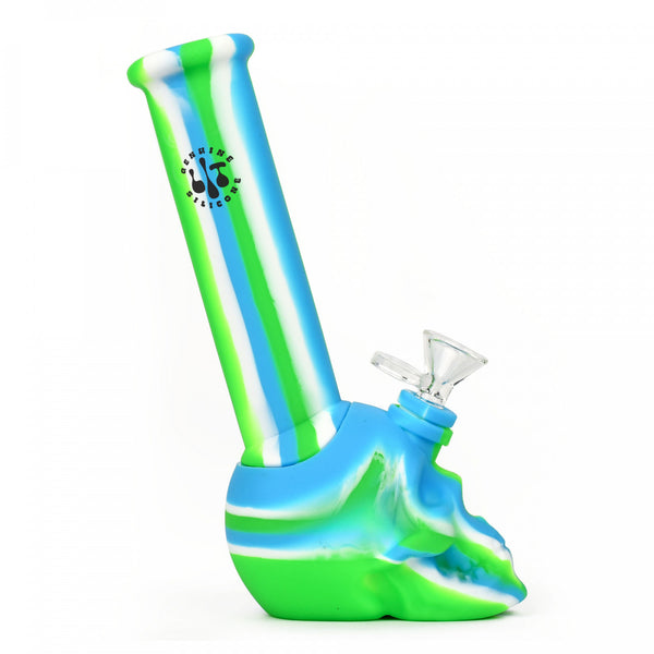 LIT™ SILICONE 8.75" Skull Base Water Pipe