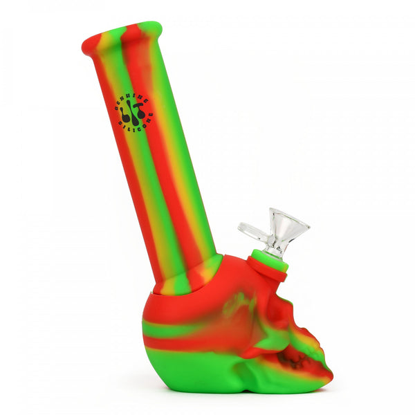 LIT™ SILICONE 8.75" Skull Base Water Pipe