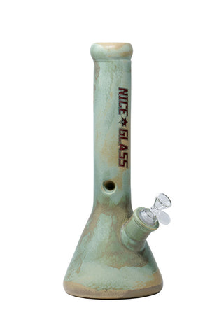 13 inch Stonework Green Ceramic Bong